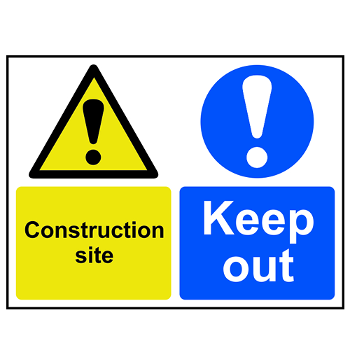 Construction Site Keep Out Sign - CORREX, 600 X 450mm